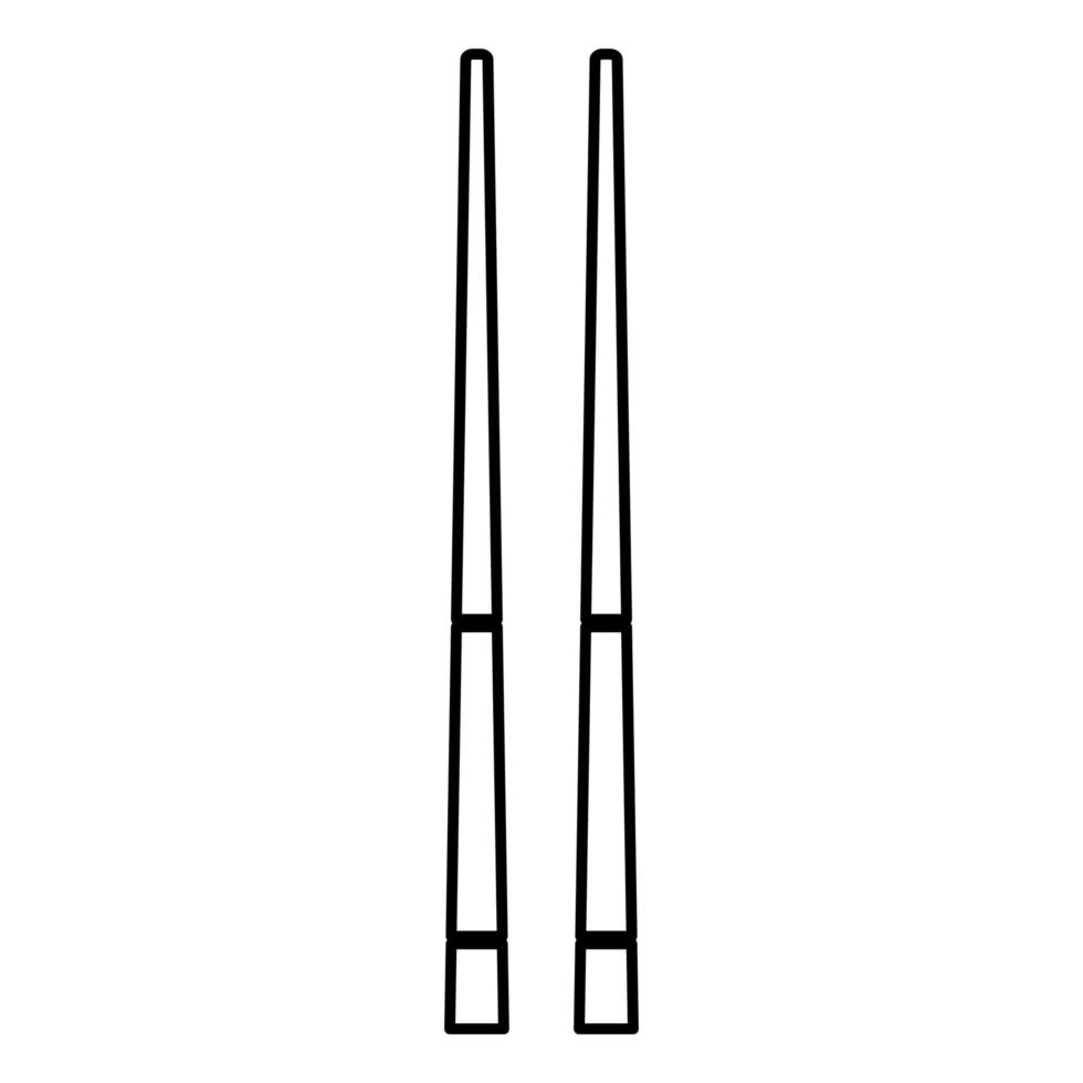 icône de baguettes chinoises illustration de couleur noire style plat image simple vecteur