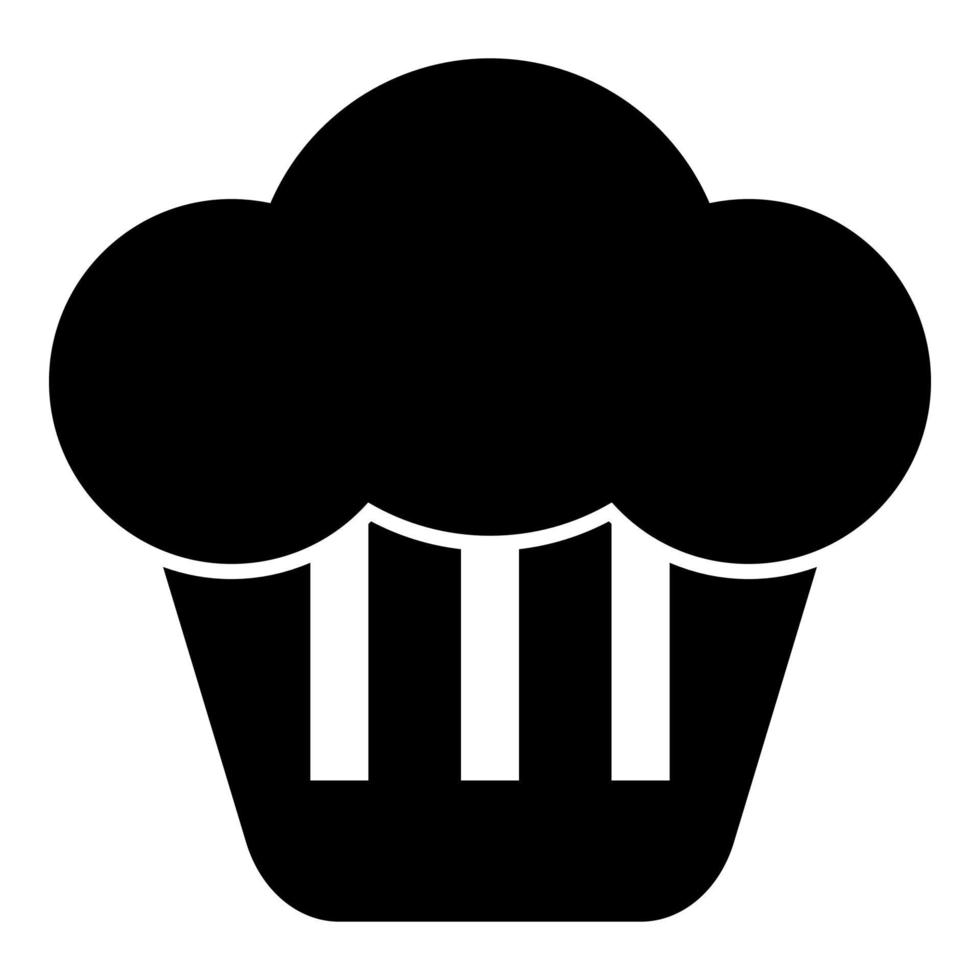 icône cupcake illustration couleur noire style plat image simple vecteur