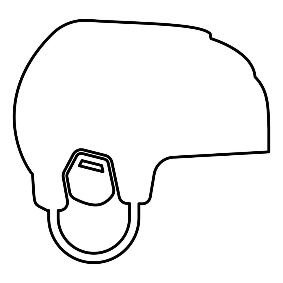 icône de casque de hockey illustration couleur noire style plat image simple vecteur
