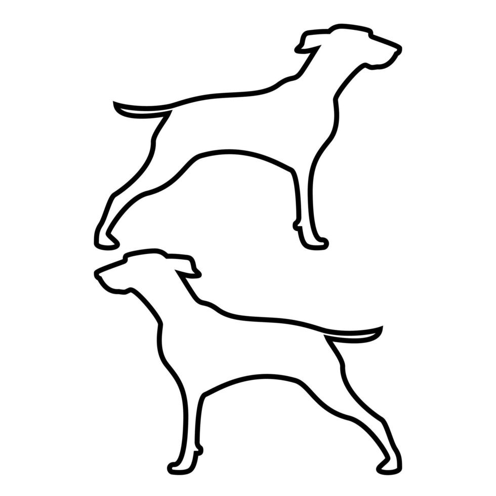chien de chasse ou icône de chien de chasse illustration de couleur noire style plat image simple vecteur