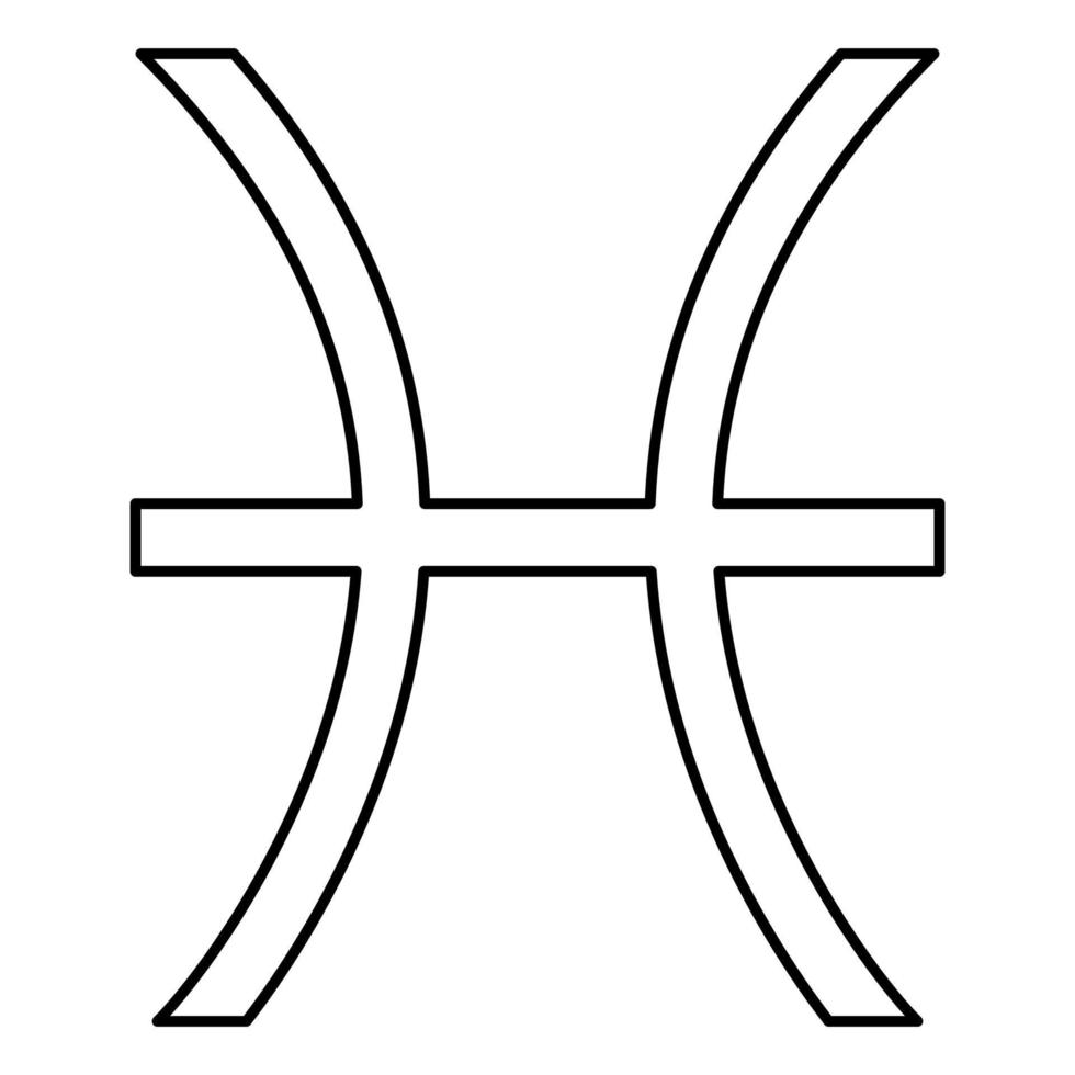 Poissons symbole icône du zodiaque illustration couleur noire style plat image simple vecteur