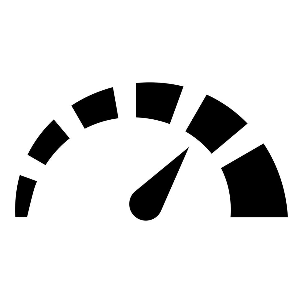 icône de compteur de vitesse illustration couleur noire style plat image simple vecteur