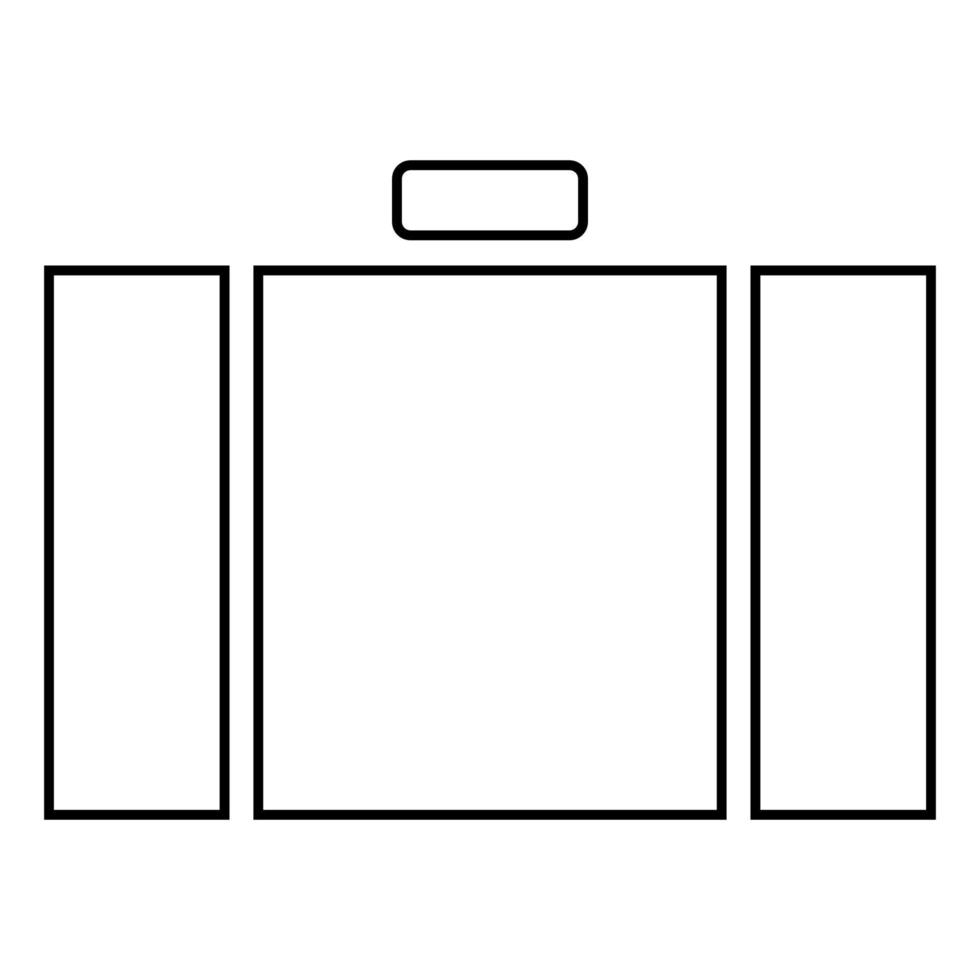 L'icône de valise illustration couleur noir style plat simple image vecteur