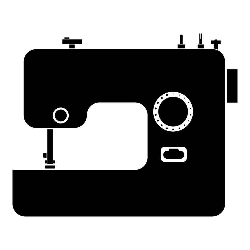 icône de machine à coudre illustration de couleur noire style plat image simple vecteur