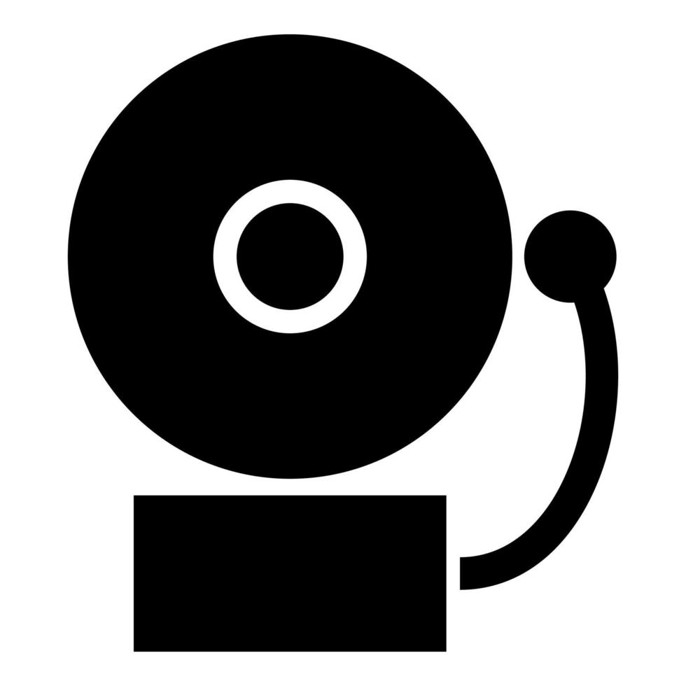 alarme schooll icône de cloche illustration de couleur noire style plat image simple vecteur
