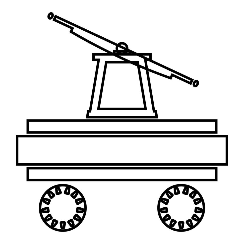 icône de handcar illustration couleur noire style plat image simple vecteur