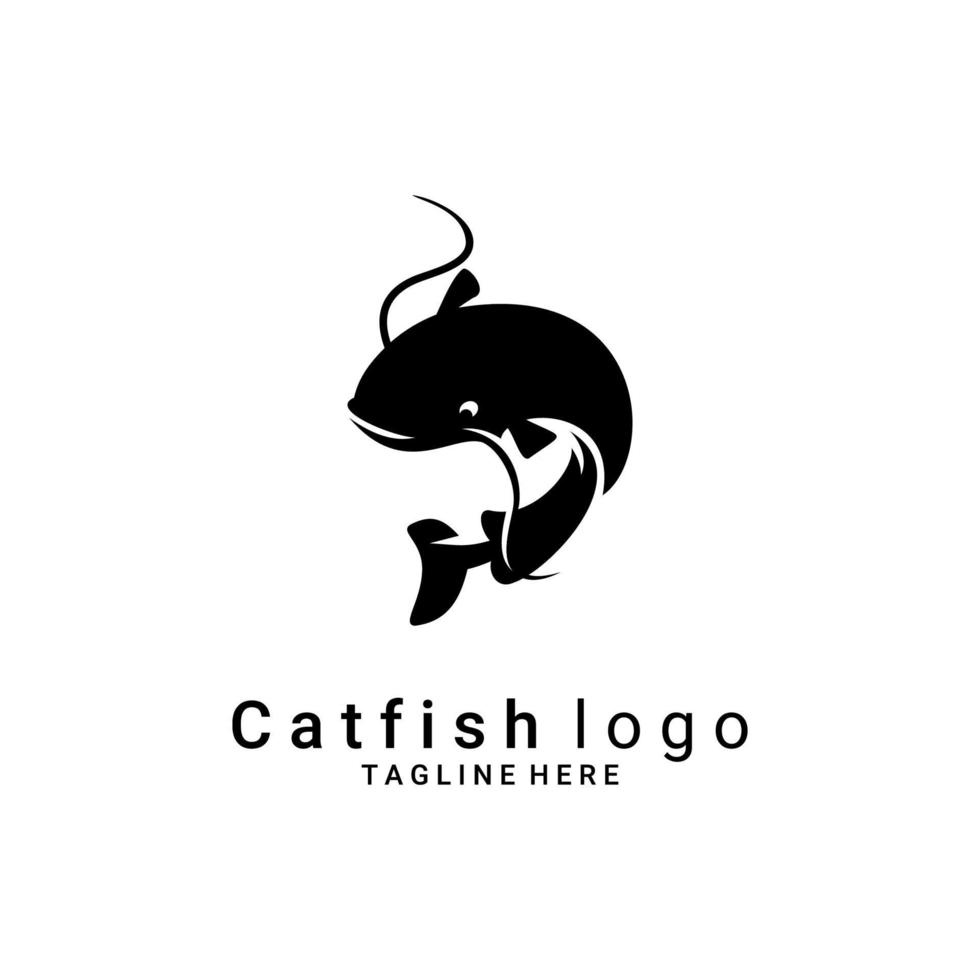 logo vecteur de poisson-chat, logo de restaurant