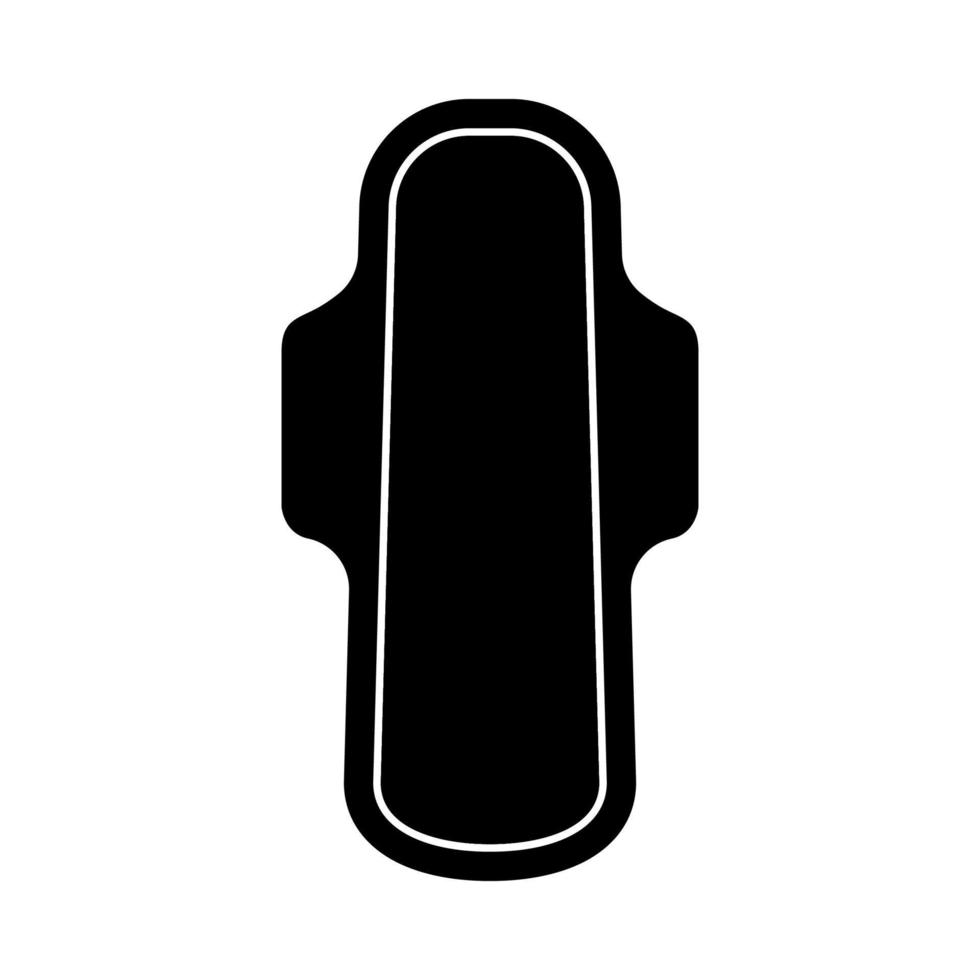 icône de couleur noire de serviette hygiénique. vecteur