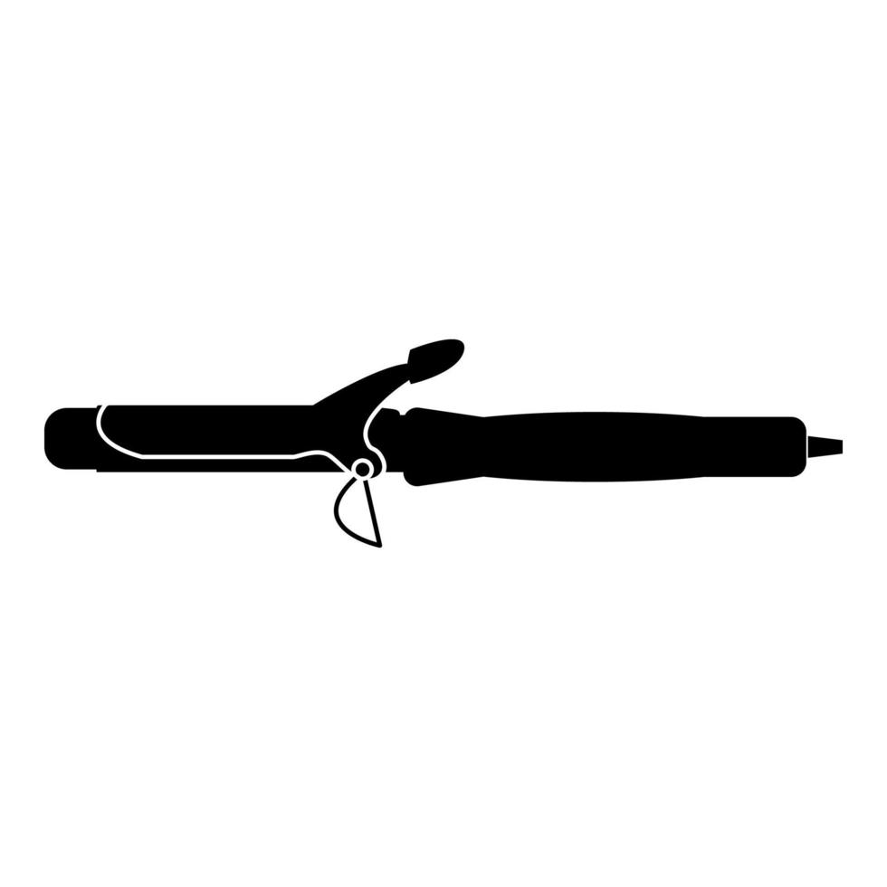 lisseur ou bigoudi icône sublim touch illustration couleur noire style plat image simple vecteur