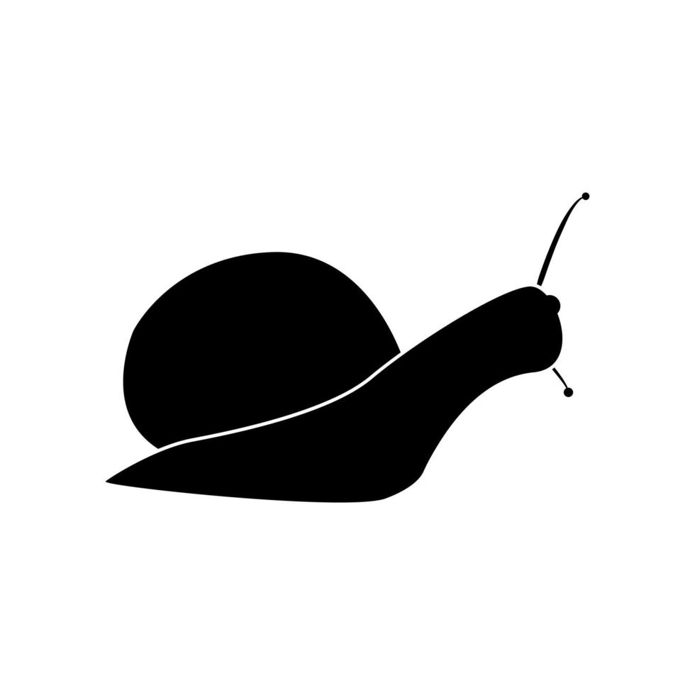 icône de couleur noire de silhouette d'escargot. vecteur