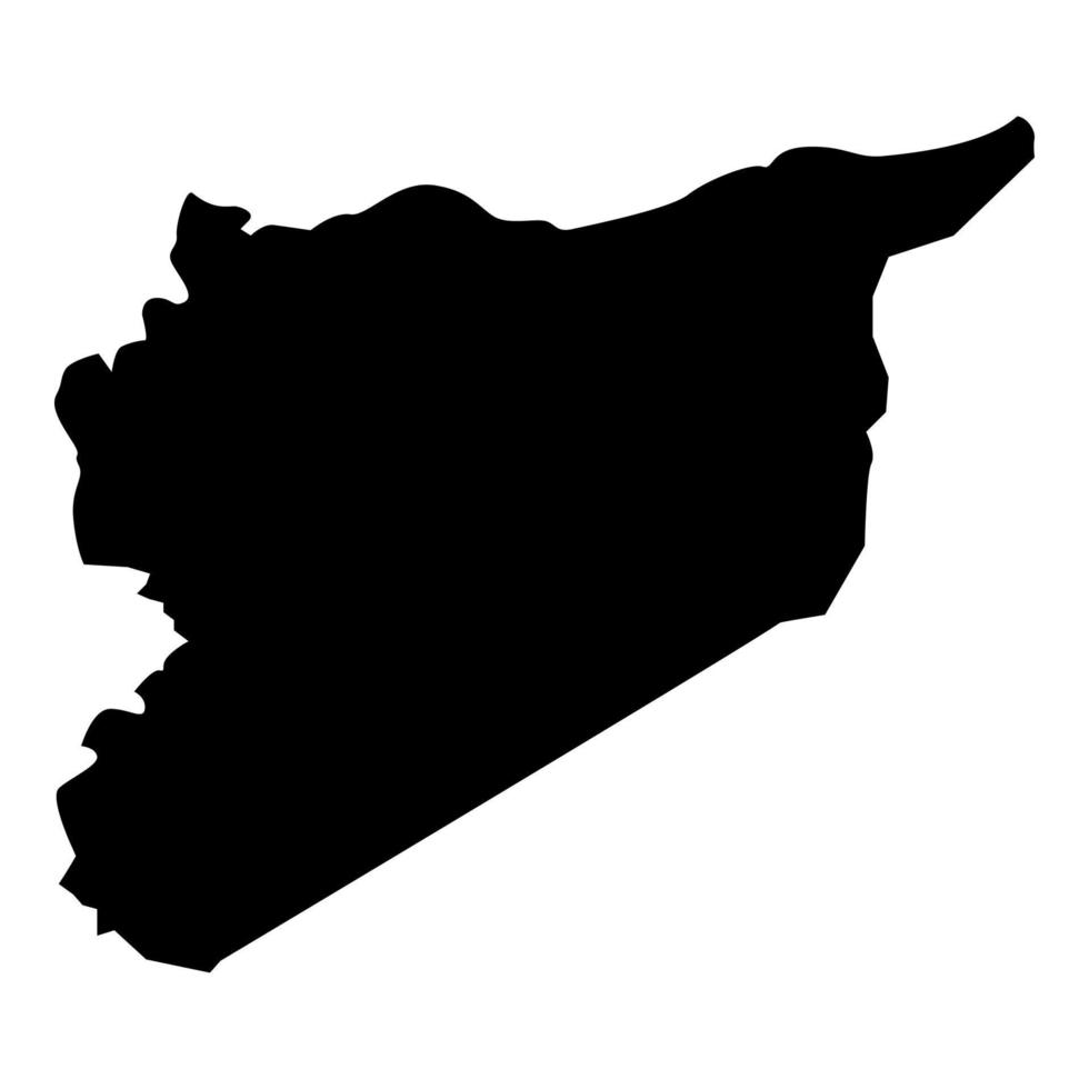 Carte de la Syrie icône illustration couleur noir style plat simple image vecteur