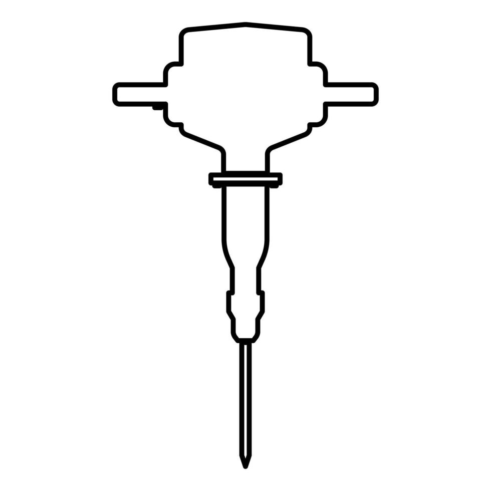 marteau-piqueur icône illustration couleur noire style plat image simple vecteur