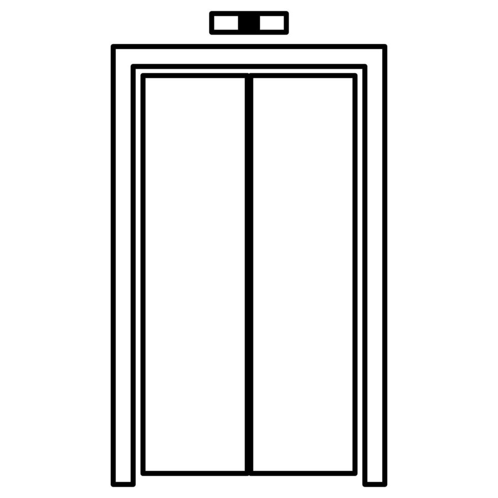 icône de couleur noire des portes d'ascenseur. vecteur
