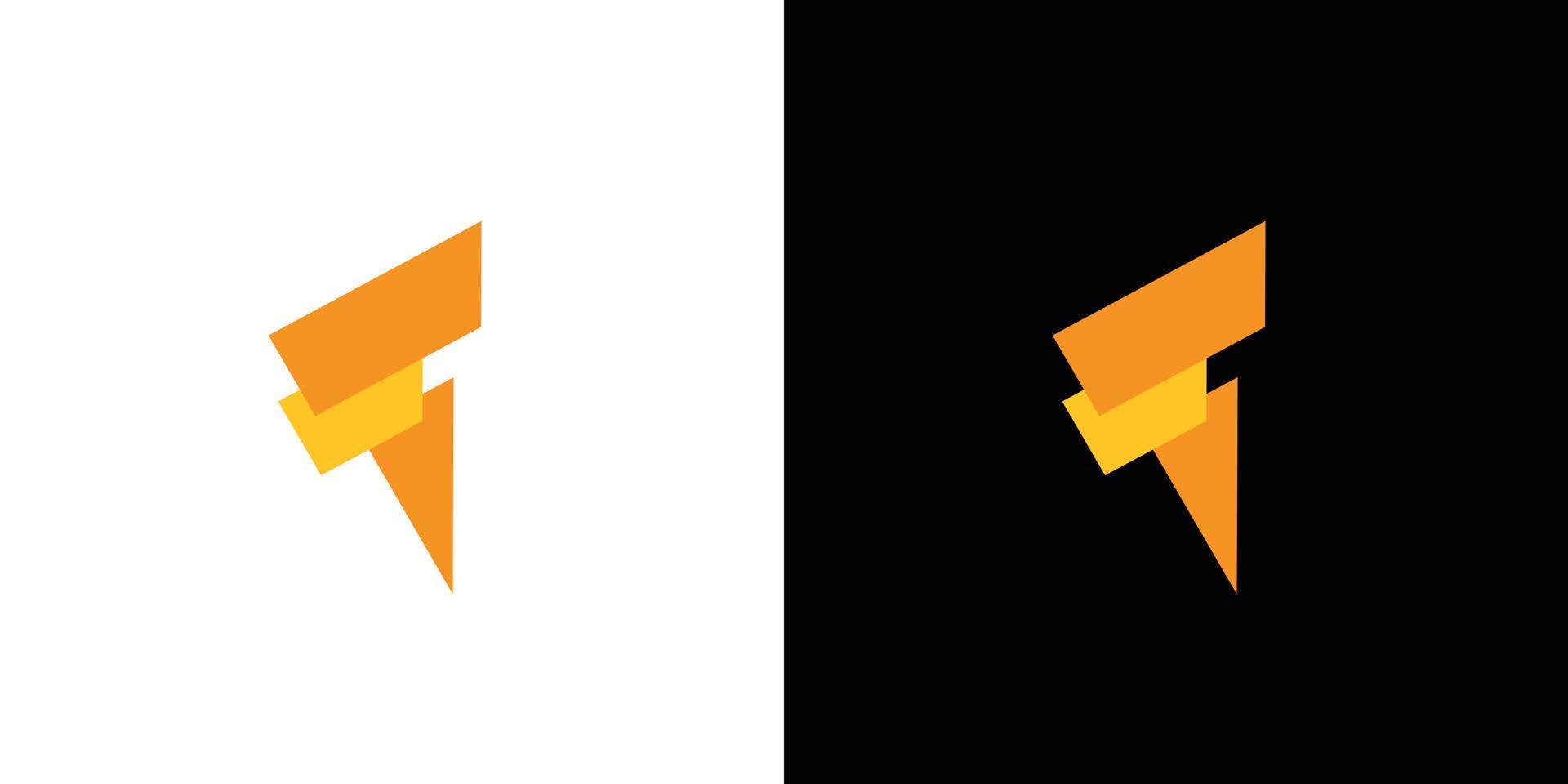 création de logo lettre f initiale abstraite et colorée vecteur
