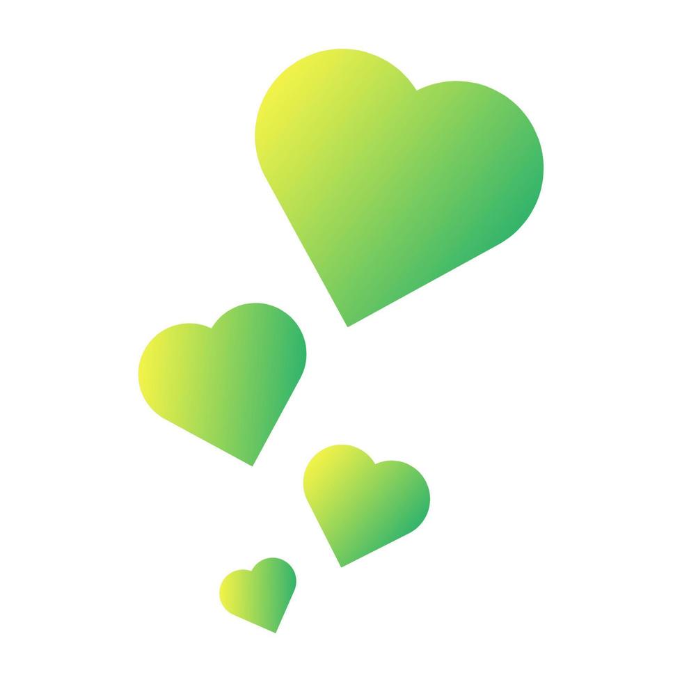 symbole d'amour avec la couleur verte vecteur