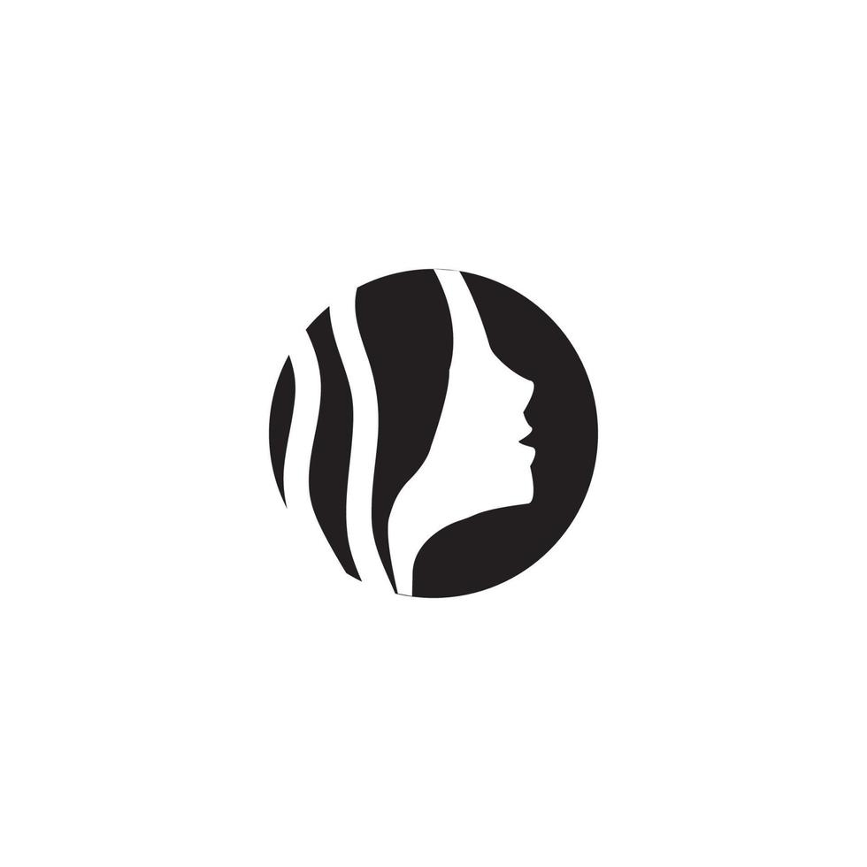 femme visage silhouette caractère illustration logo icône vecteur