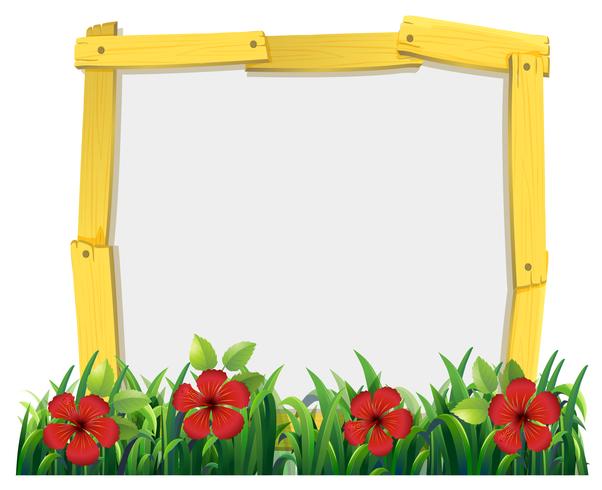 Frame design avec hibicus rouge vecteur