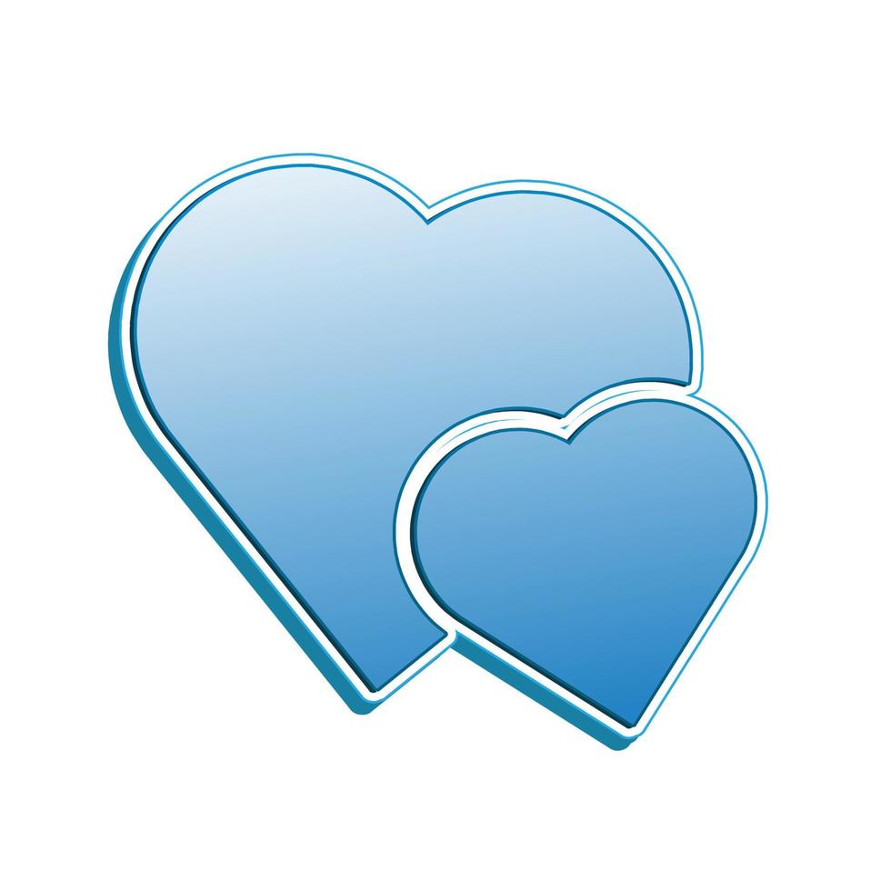 icône d'amour avec une couleur bleue comme l'océan vecteur