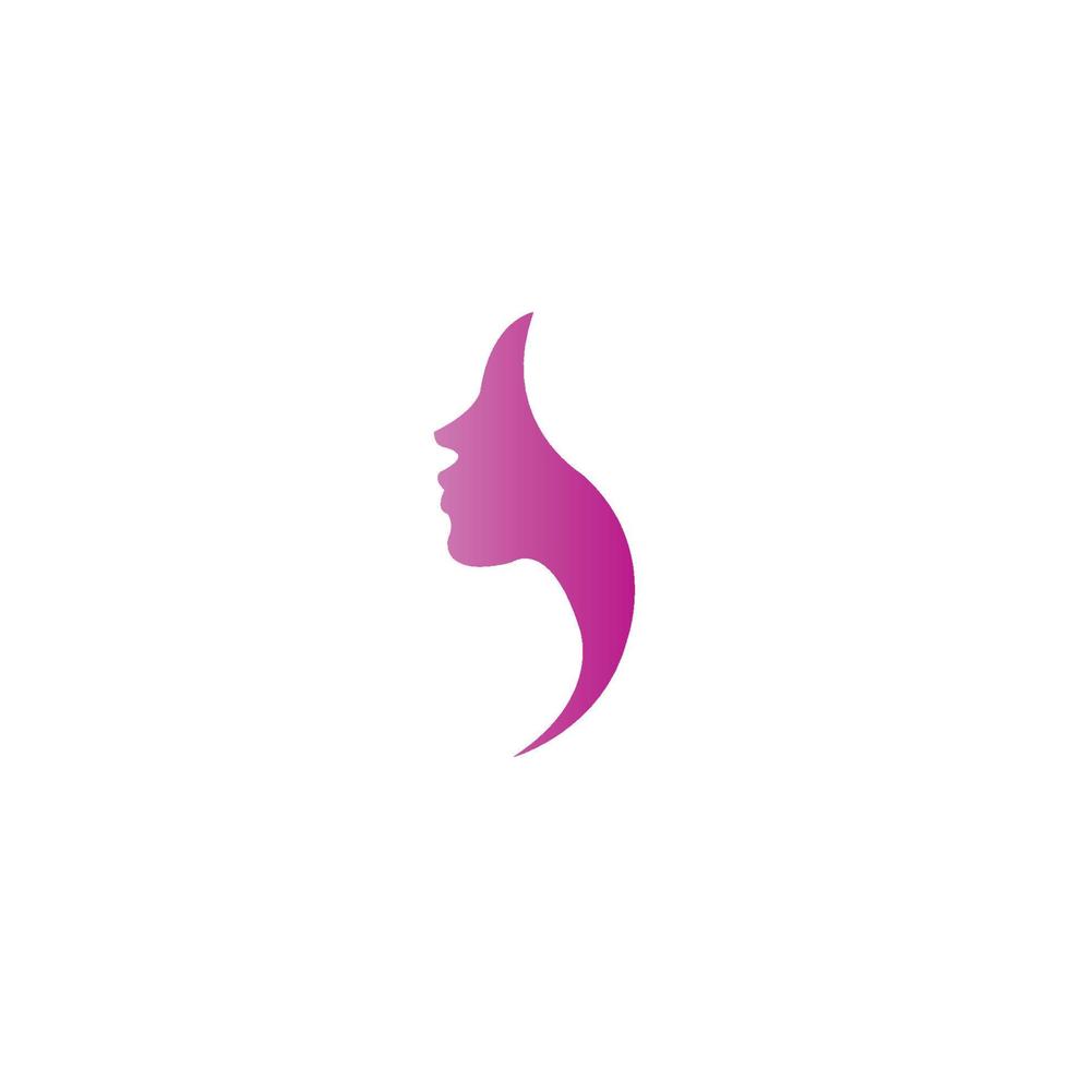 femme visage silhouette caractère illustration logo icône vecteur