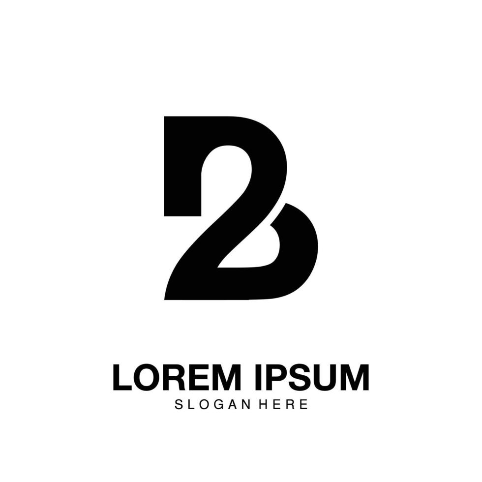 logo b2 minimaliste icône vecteur symbole design plat