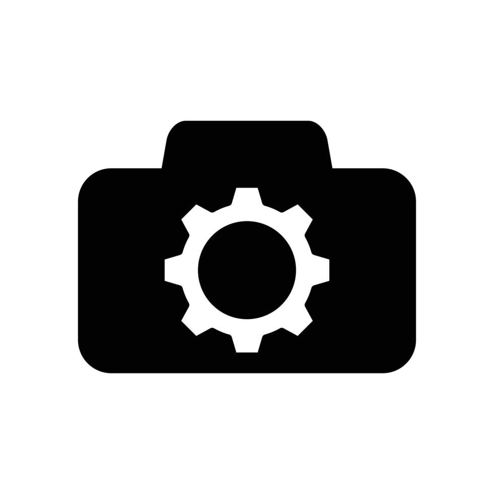 logo appareil photo réglage minimaliste icône vecteur symbole design plat