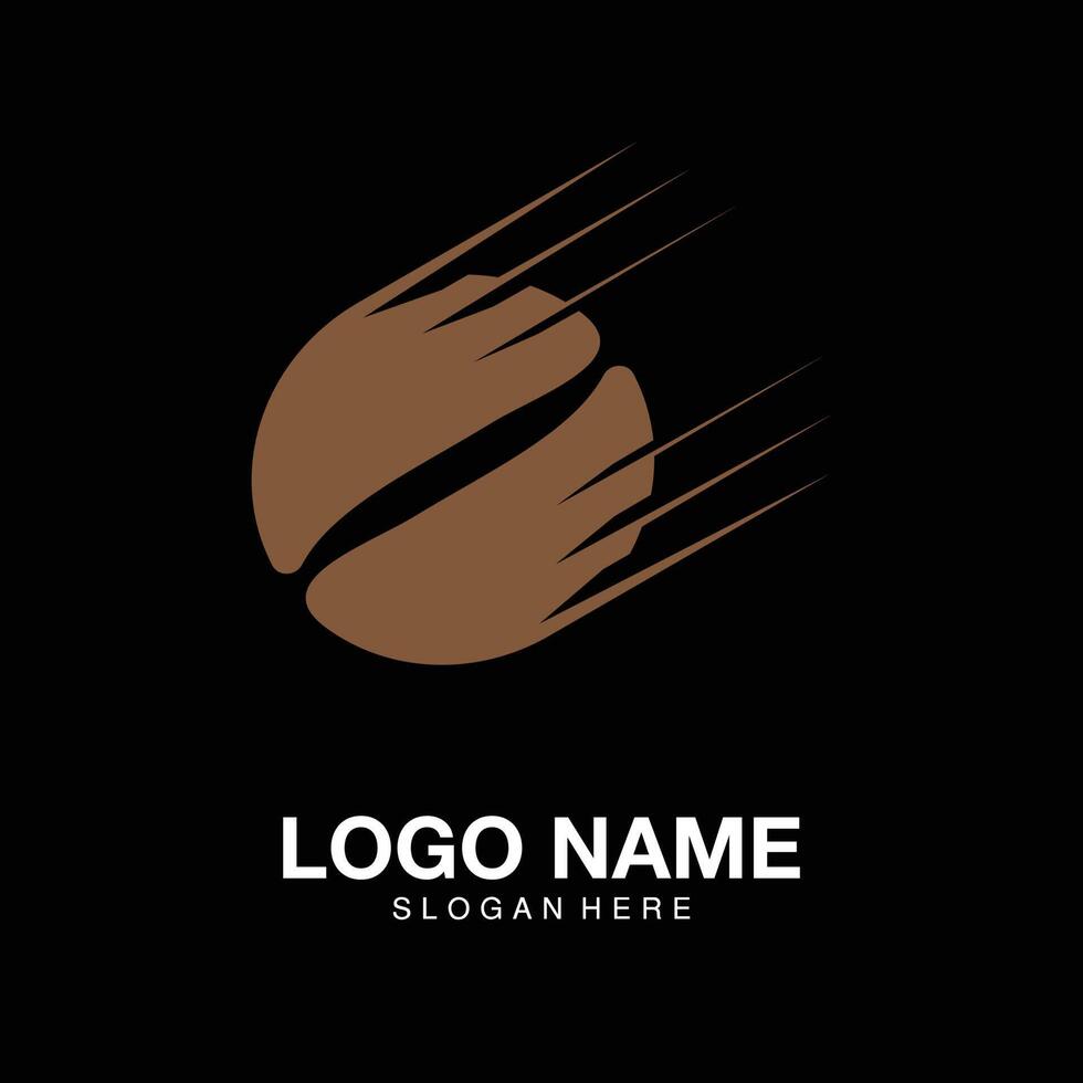 logo café comète minimaliste icône vecteur symbole design plat