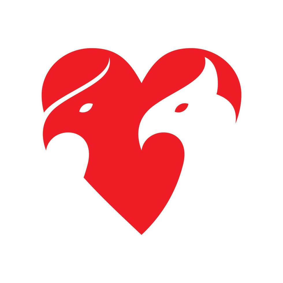 logo amour phoenix icône symbole illustration vectorielle vecteur