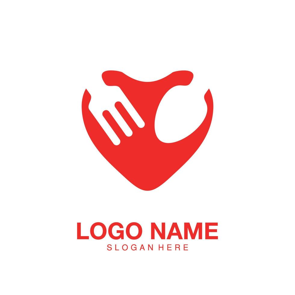 logo amour nourriture icône symbole illustration vectorielle vecteur