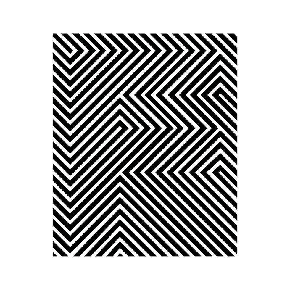 Lettre f ligne parallèle illusion eye stripe vector illustration