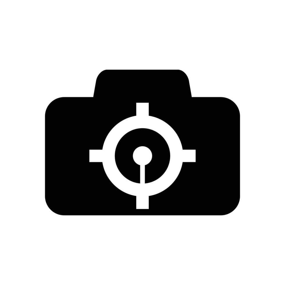 logo appareil photo cible minimaliste icône vecteur symbole design plat