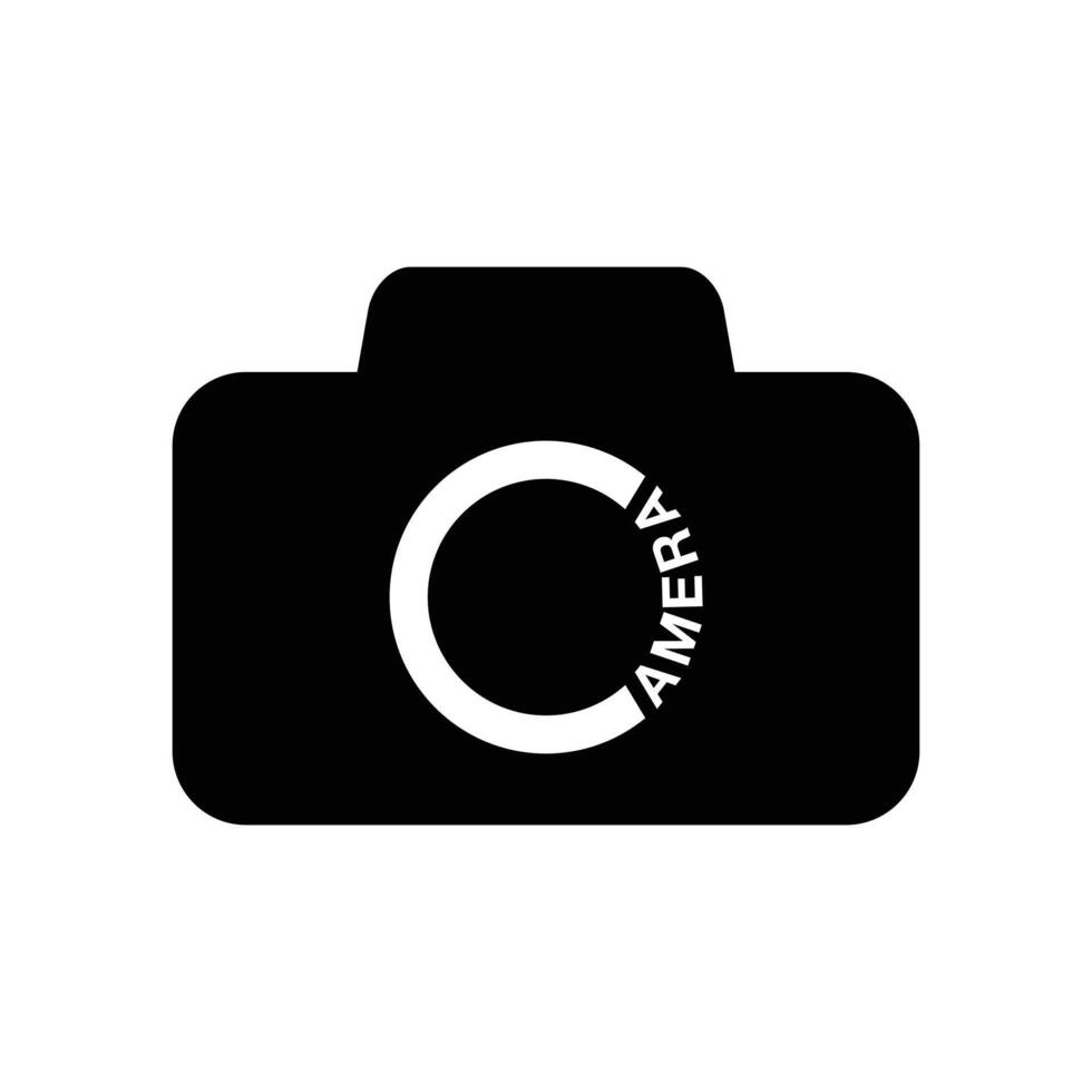 logo appareil photo minimaliste icône vecteur symbole design plat