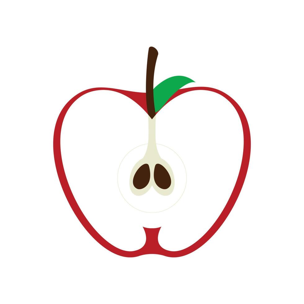 design plat de dessin animé de vecteur de pomme de fruit