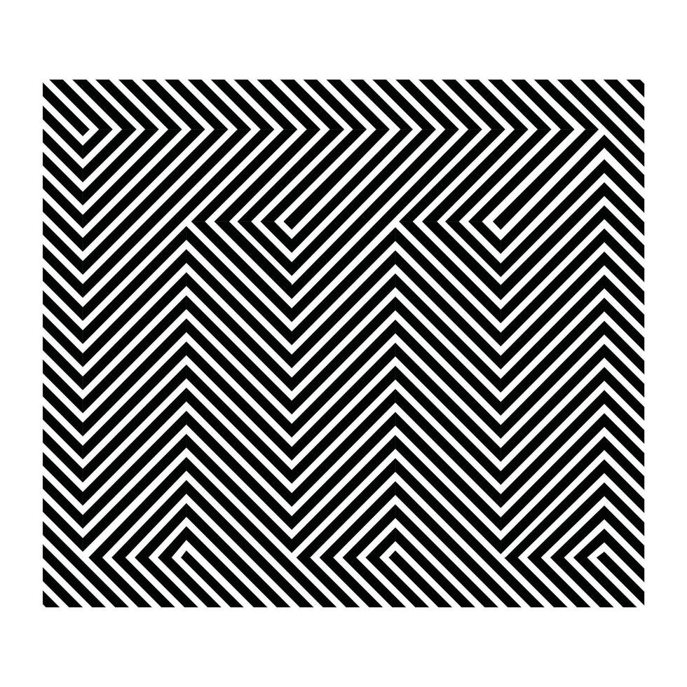 Lettre m ligne parallèle illusion eye stripe vector illustration