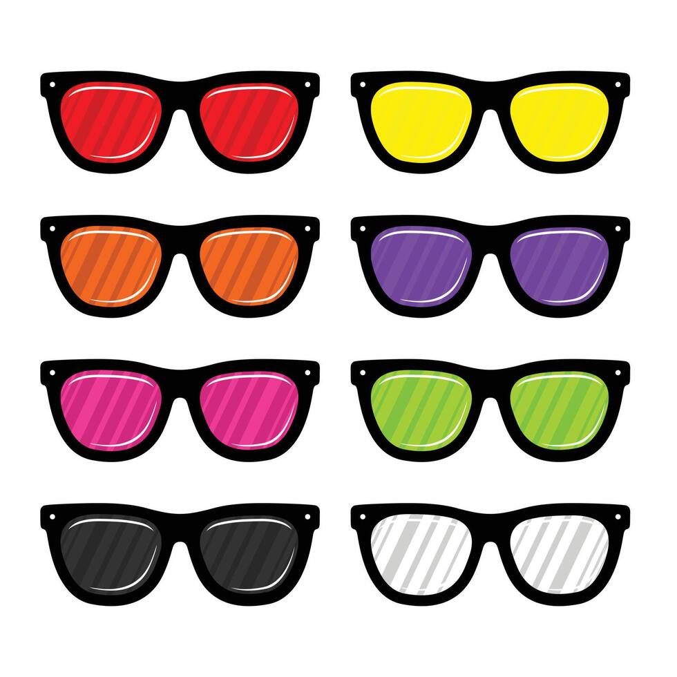 lunettes de soleil drôle illustration vectorielle de couleur vecteur