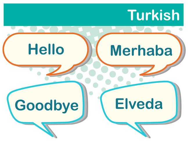 Différentes expressions en langue turque vecteur