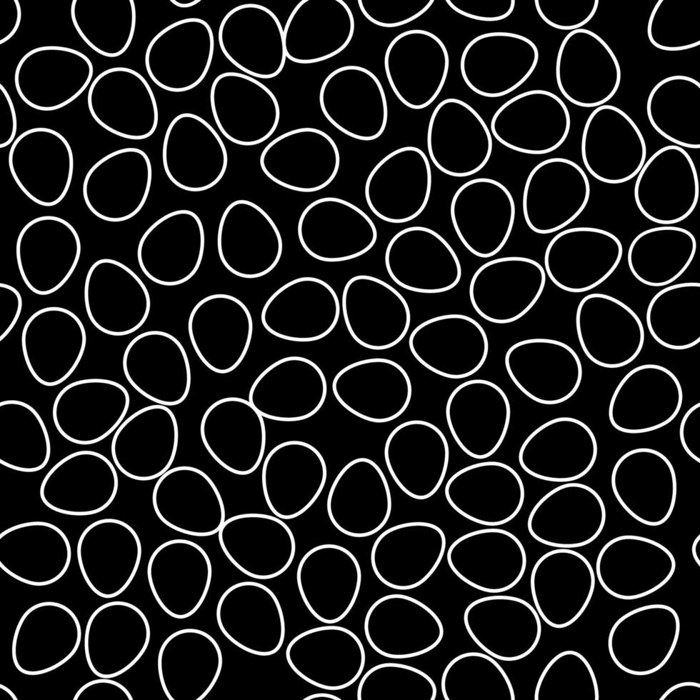 oeufs fond transparent contour blanc sur fond noir. imprimer pour les vacances de printemps de pâques. impression sur papier et textiles.style. vecteur