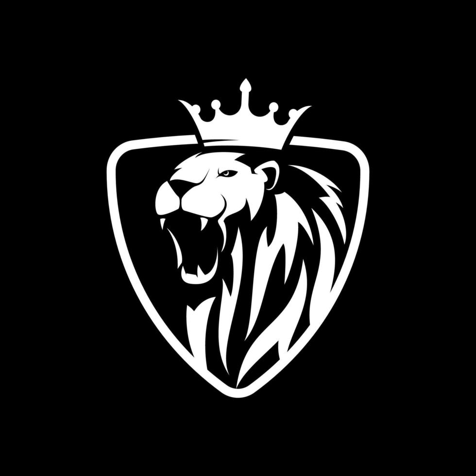 création de logo de mascotte de roi lion vecteur