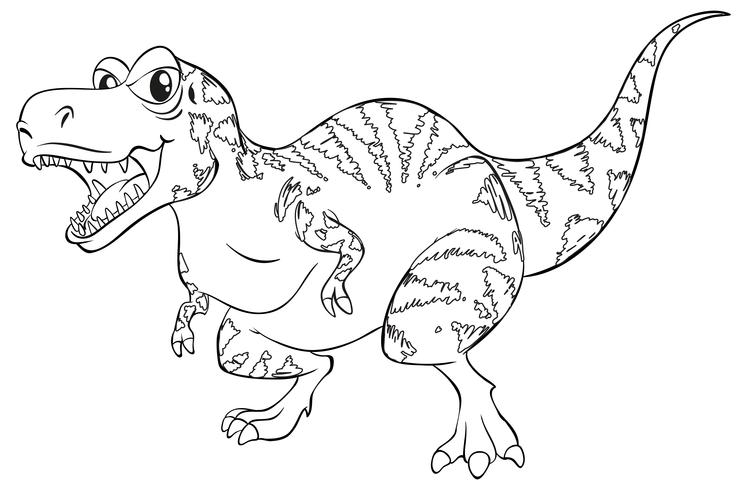 Doodle animal pour dinosaure T-Rex vecteur