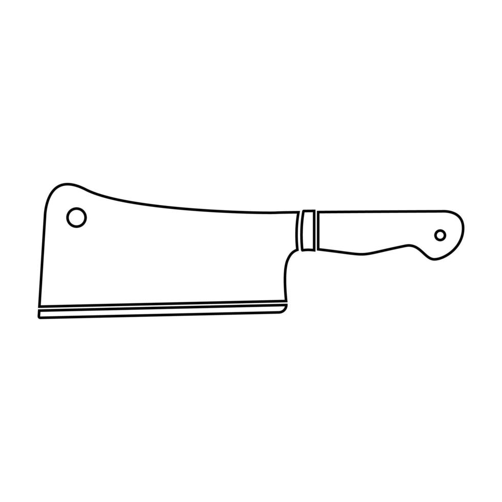 couteau à viande contours couleur noire vecteur
