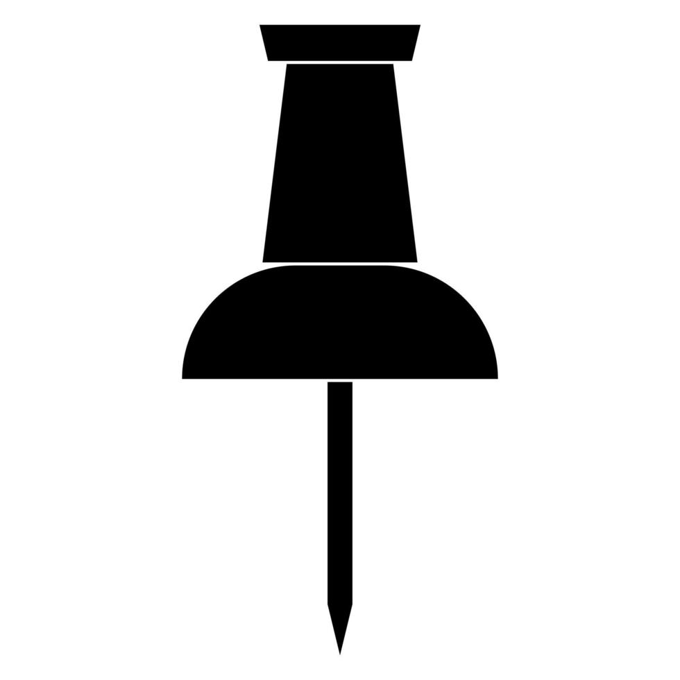 punaise icône illustration vectorielle de couleur noire style plat d'image vecteur