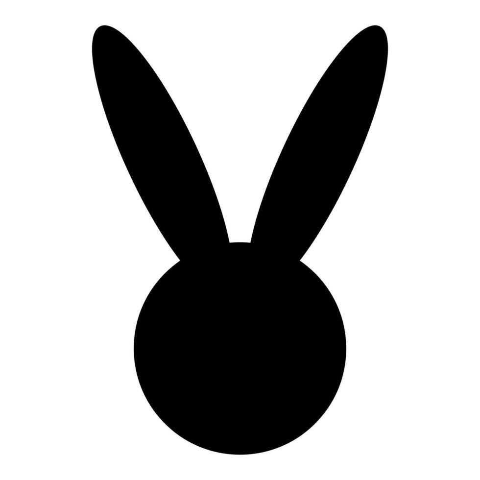 icône de tête de lièvre ou de lapin couleur noire illustration vectorielle image style plat vecteur