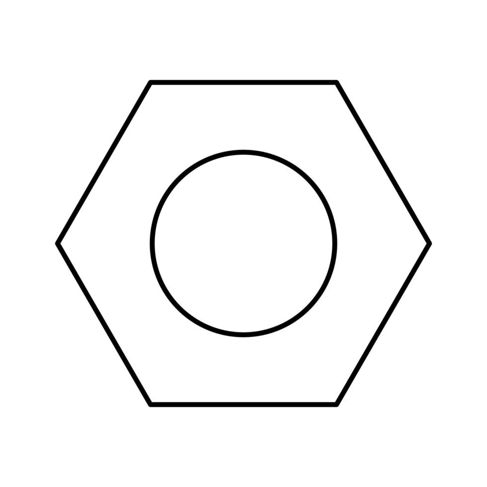 icône de couleur noire d'écrou hexagonal. vecteur