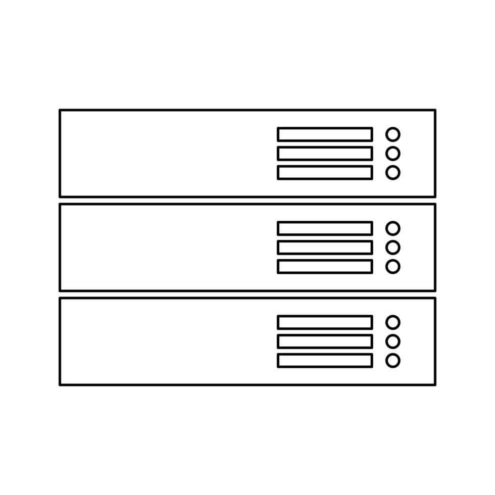 icône noire du serveur. vecteur