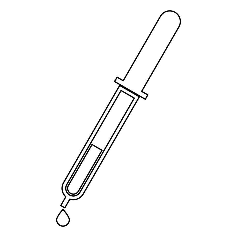 pipette avec icône de goutte illustration vectorielle de couleur noire. vecteur