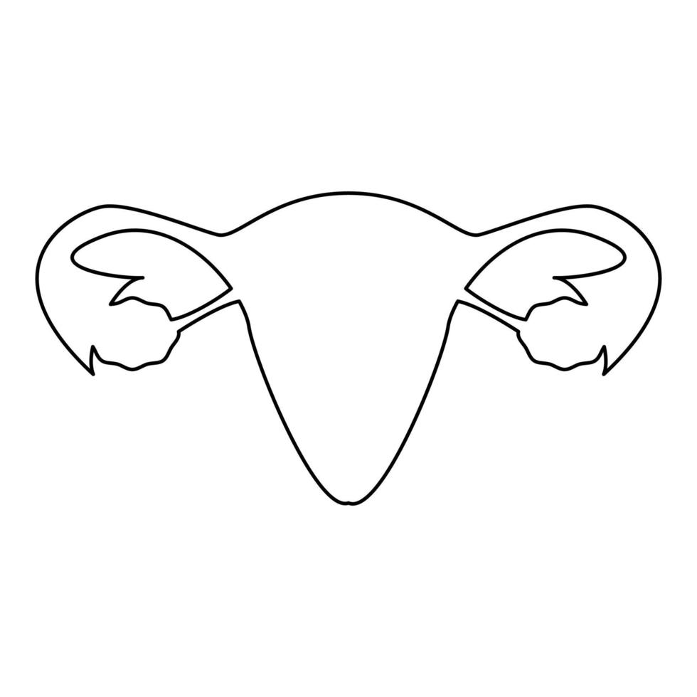 contour de l'utérus couleur noire vecteur