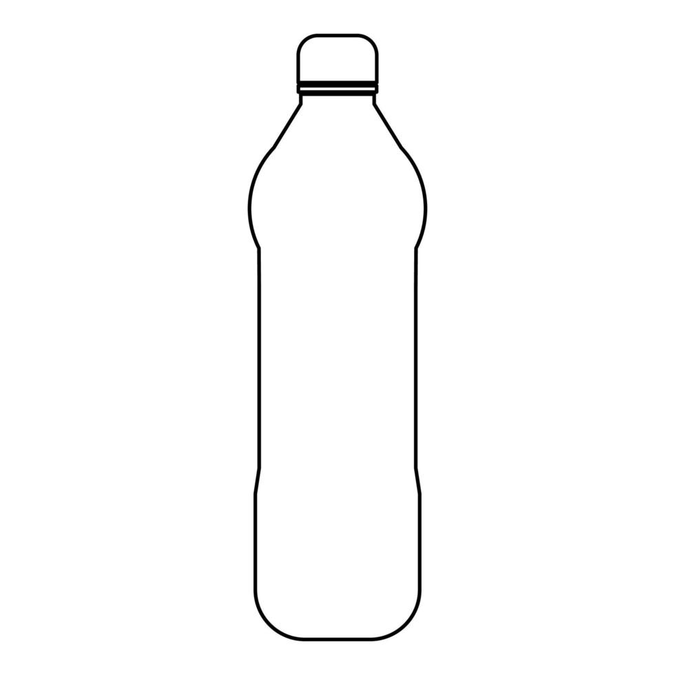 bouteille d'eau en plastique l'icône de couleur noire. vecteur