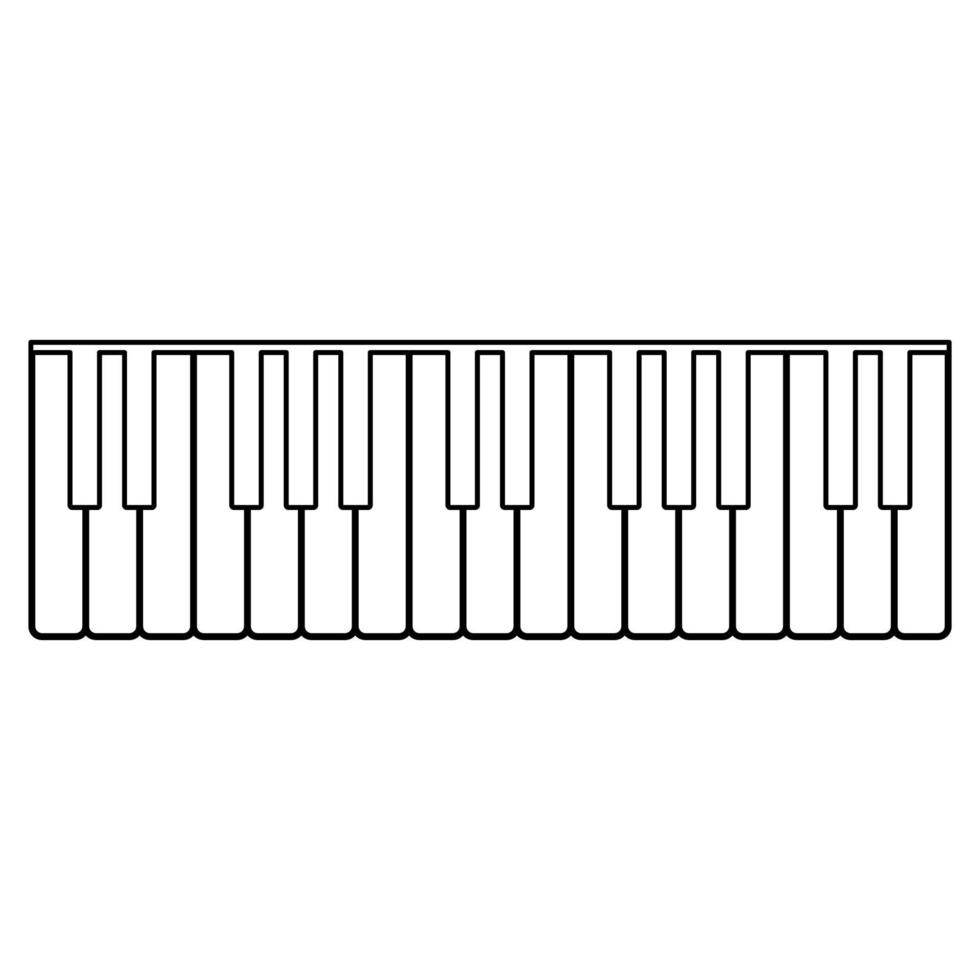 icône de touches de piano illustration vectorielle de couleur noire. vecteur