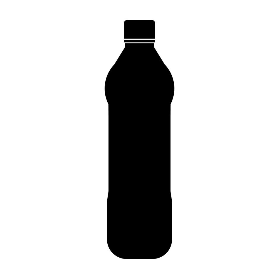 icône de bouteille en plastique d'eau couleur noire illustration vectorielle image style plat vecteur