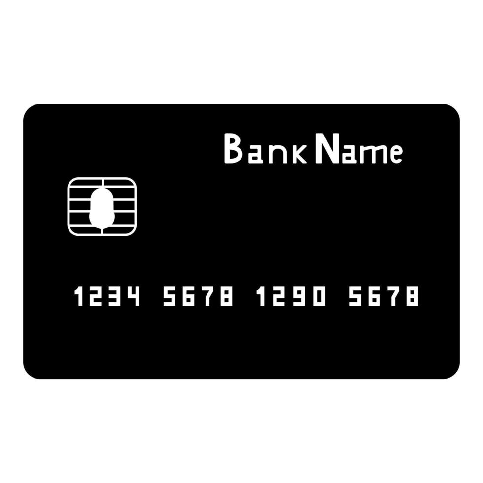 icône de carte bancaire cit couleur noire illustration vectorielle image style plat vecteur