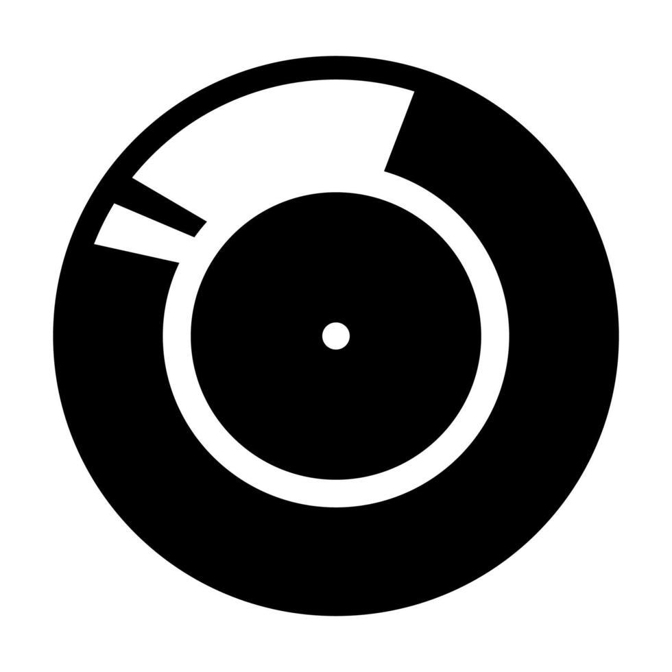 disque vinyle. icône noire de support de son rétro. vecteur